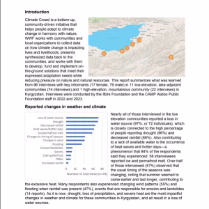 ClimateCrowd: Kyrgyzstan Summary Report - English