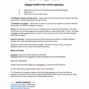 Press Release Guidelines